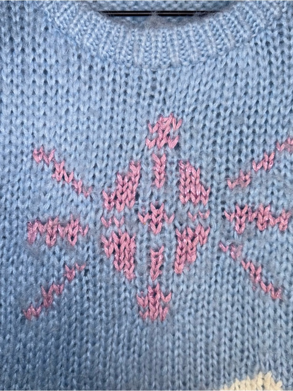 VINTAGE SANTA CRUZ SAN FRANCISCO chunky knit wool blend pastel cozy sweater L - Picture 4 of 5